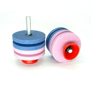  Blade Sharpener for Power Drill and Hand Drill Double Layer Lawn Mower Blade Grinder Wheel Stone, for Garden, Courtyard, Kitchen
