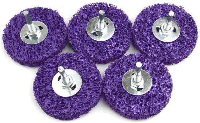 3" 75mm Poly Strip Wheel Surface Conditioning Angle Grinder Polishing Disc with 6mm Shank for Rust Paint Remove Clean